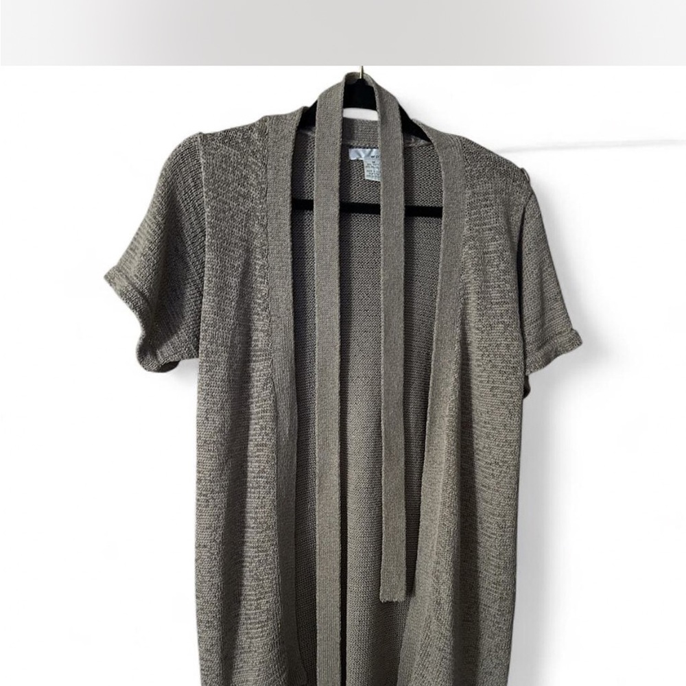 WD.NY Open Knit Cardigan Gray Size Medium